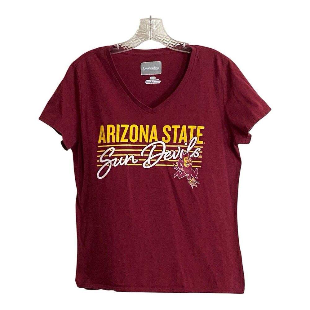 Women’s Arizona State Sun Devils T-Shirt Size Large Maroon NCAA